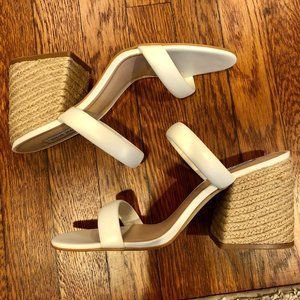 Steve Madden Block Heels with white strap